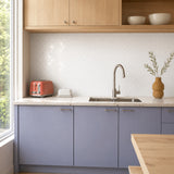 MORCART MT1600 Arabesque peel-and-stick wall tiles in a kitchen, front wide view