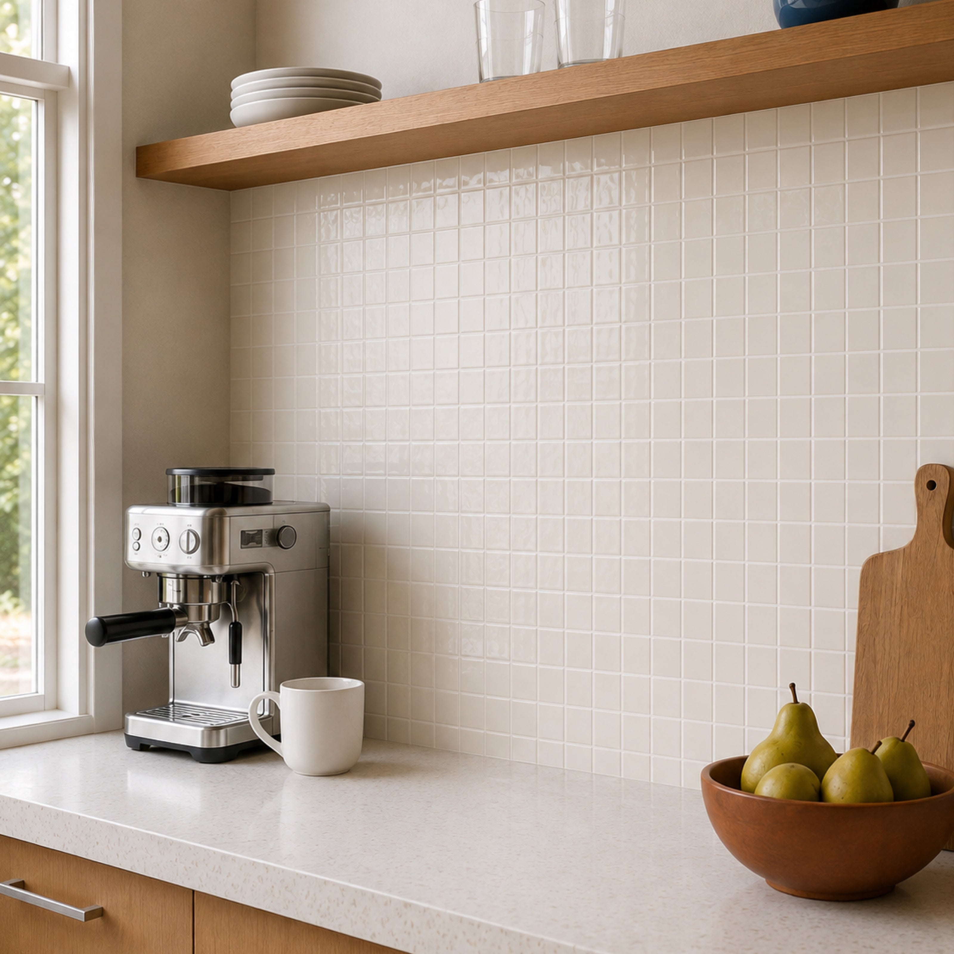 Light Khaki Square Mosaic