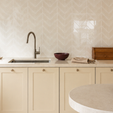Apricot Beige Herringbone
