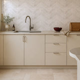 Apricot Beige Herringbone