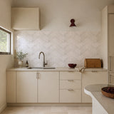 Apricot Beige Herringbone