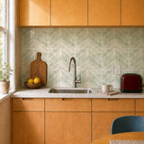 Sage Green Herringbone