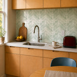 Sage Green Herringbone