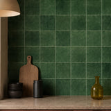 Emerald Green Square Grid