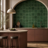 Emerald Green Square Grid