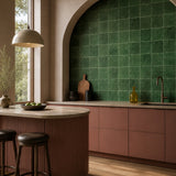 Emerald Green Square Grid