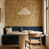 Terracotta Linear Mosaic (MT2208-XPE) — dining room, front wide, vertical linear peel-and-stick wall tiles