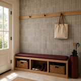 Warm Taupe Linear Mosaic (MT2209-XPE) — entryway, oblique wide, vertical linear peel-and-stick wall tiles