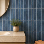 Stormshore Slate (MT2212-XPE) — bathroom, front detail, vertical linear peel-and-stick wall tiles