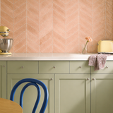 Grapefruit Pink Herringbone