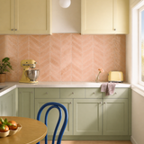 Grapefruit Pink Herringbone
