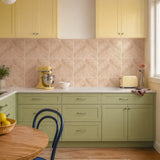Grapefruit Pink Herringbone