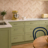 Grapefruit Pink Herringbone