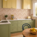 Grapefruit Pink Herringbone
