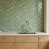 Sage Green Herringbone