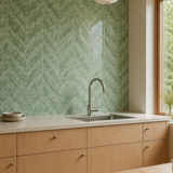 Sage Green Herringbone