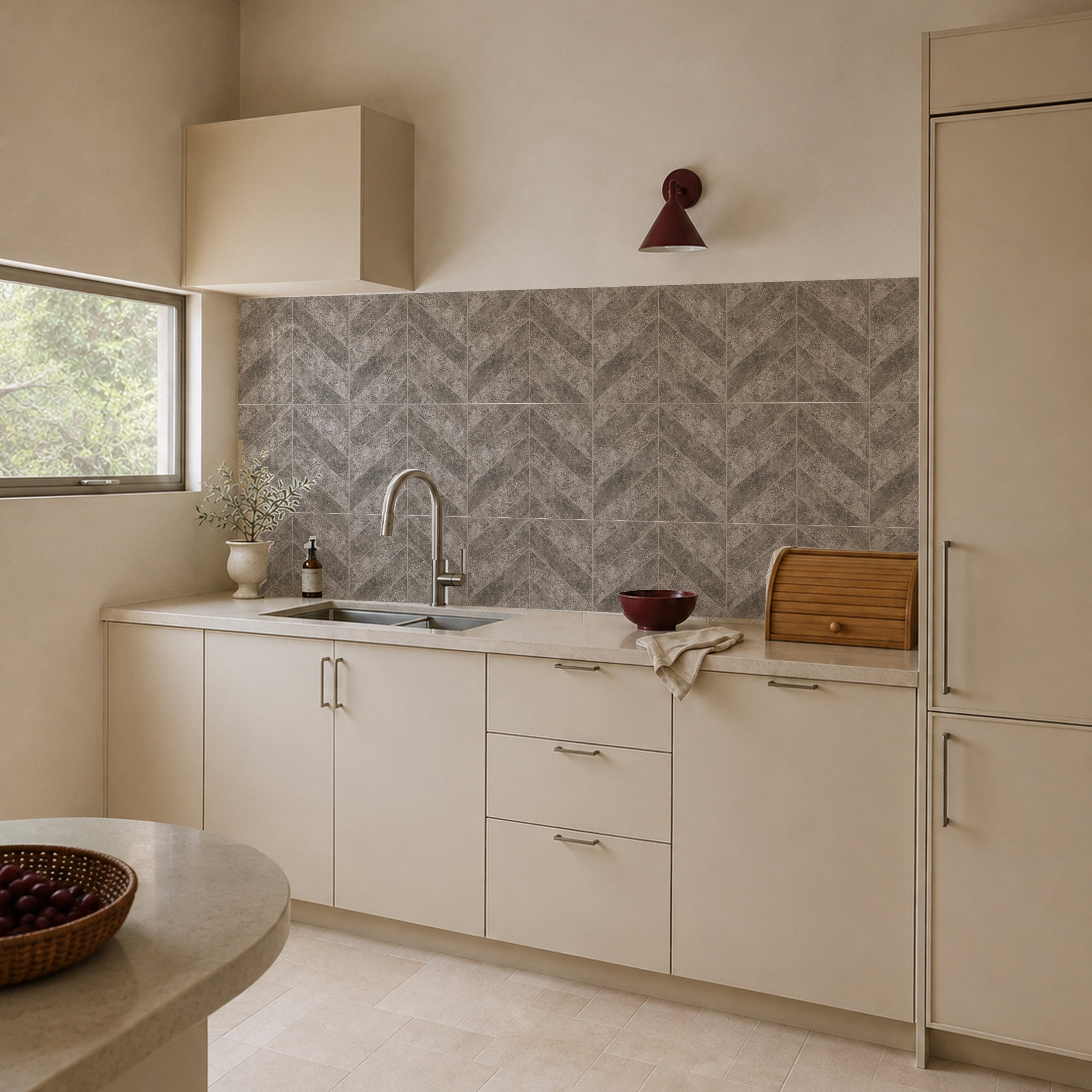 Taupe Herringbone