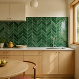 Emerald Green Herringbone