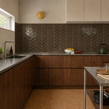 Dark Brown Herringbone