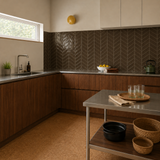 Dark Brown Herringbone