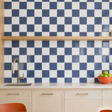 Navy & White Checkerboard