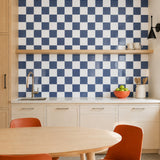 Navy & White Checkerboard