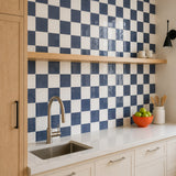 Navy & White Checkerboard