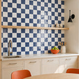 Navy & White Checkerboard