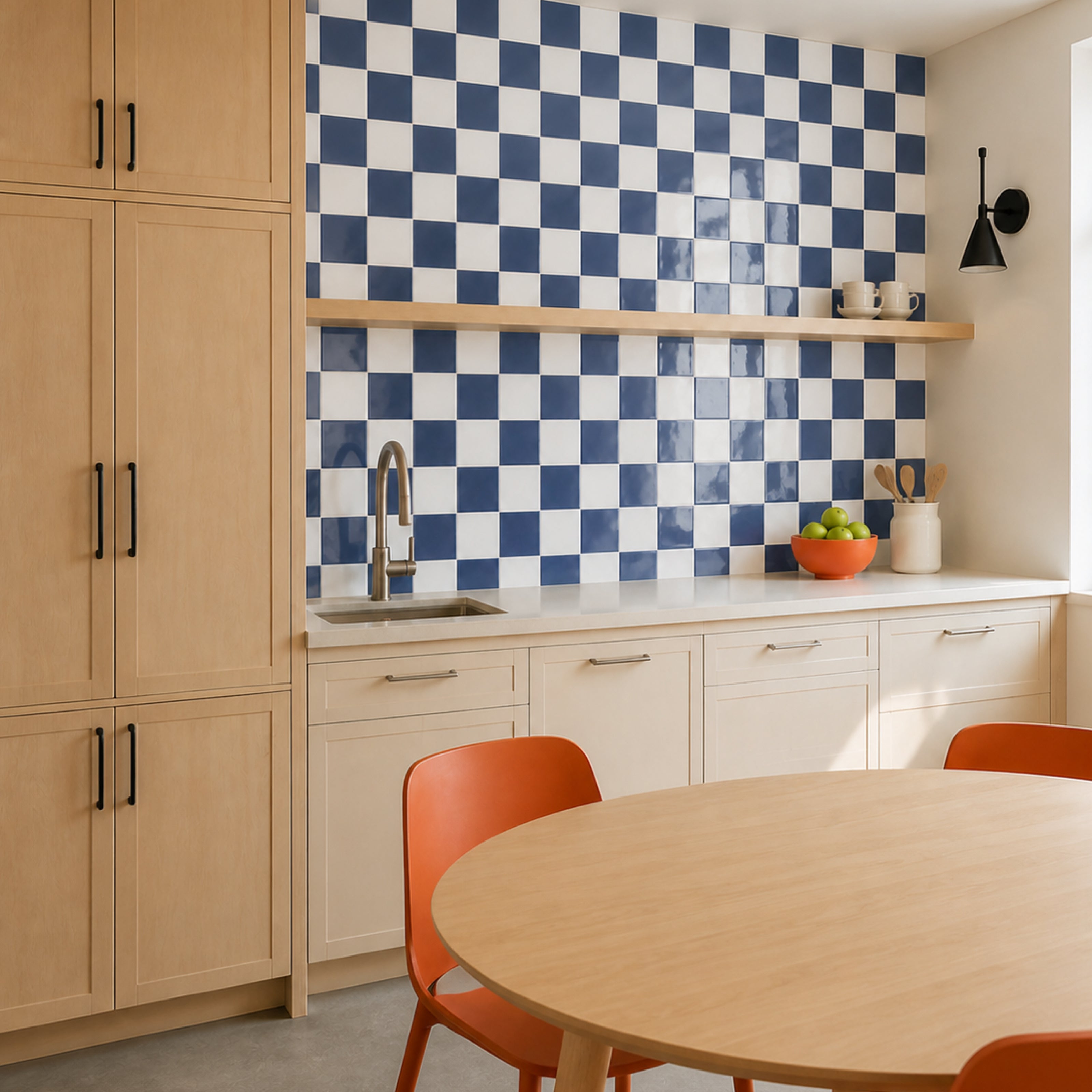 Navy & White Checkerboard