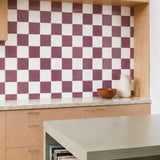 Purple & White Checkerboard