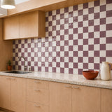 Purple & White Checkerboard