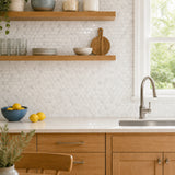 Grey & White Marble Hexagon