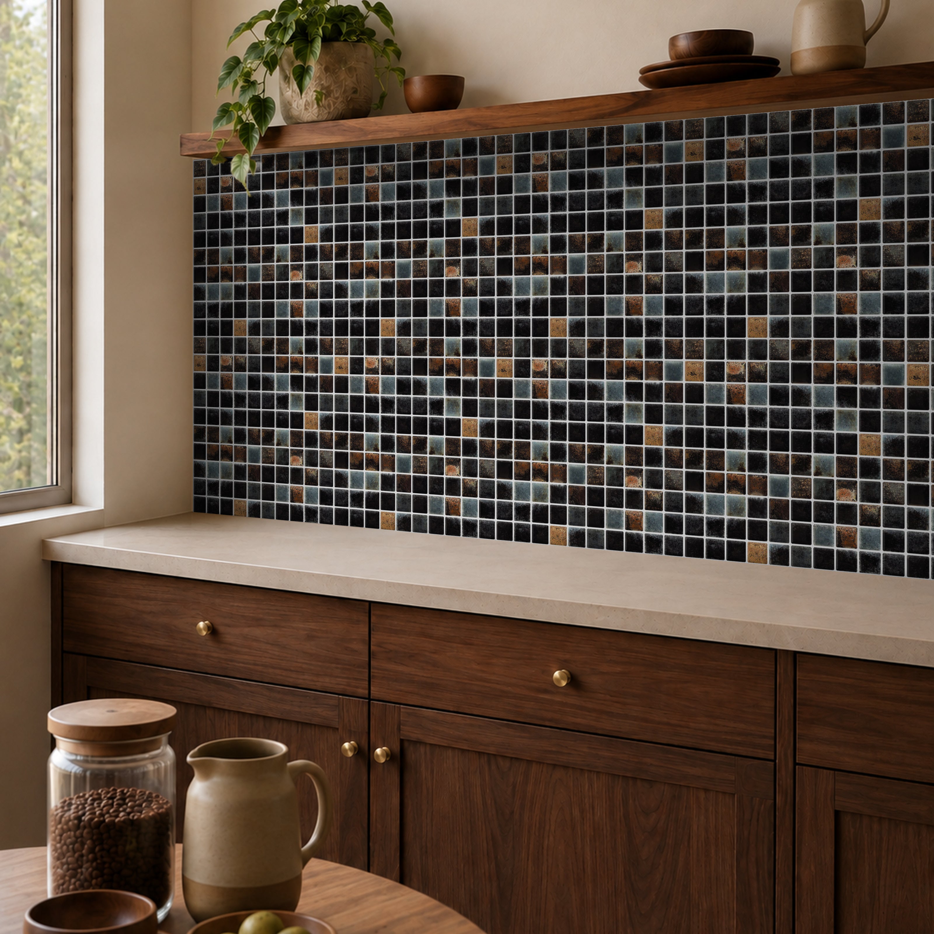 Bronze & Black Crackle Mosaic