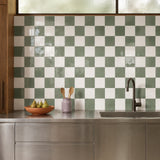 Green & White Checkerboard