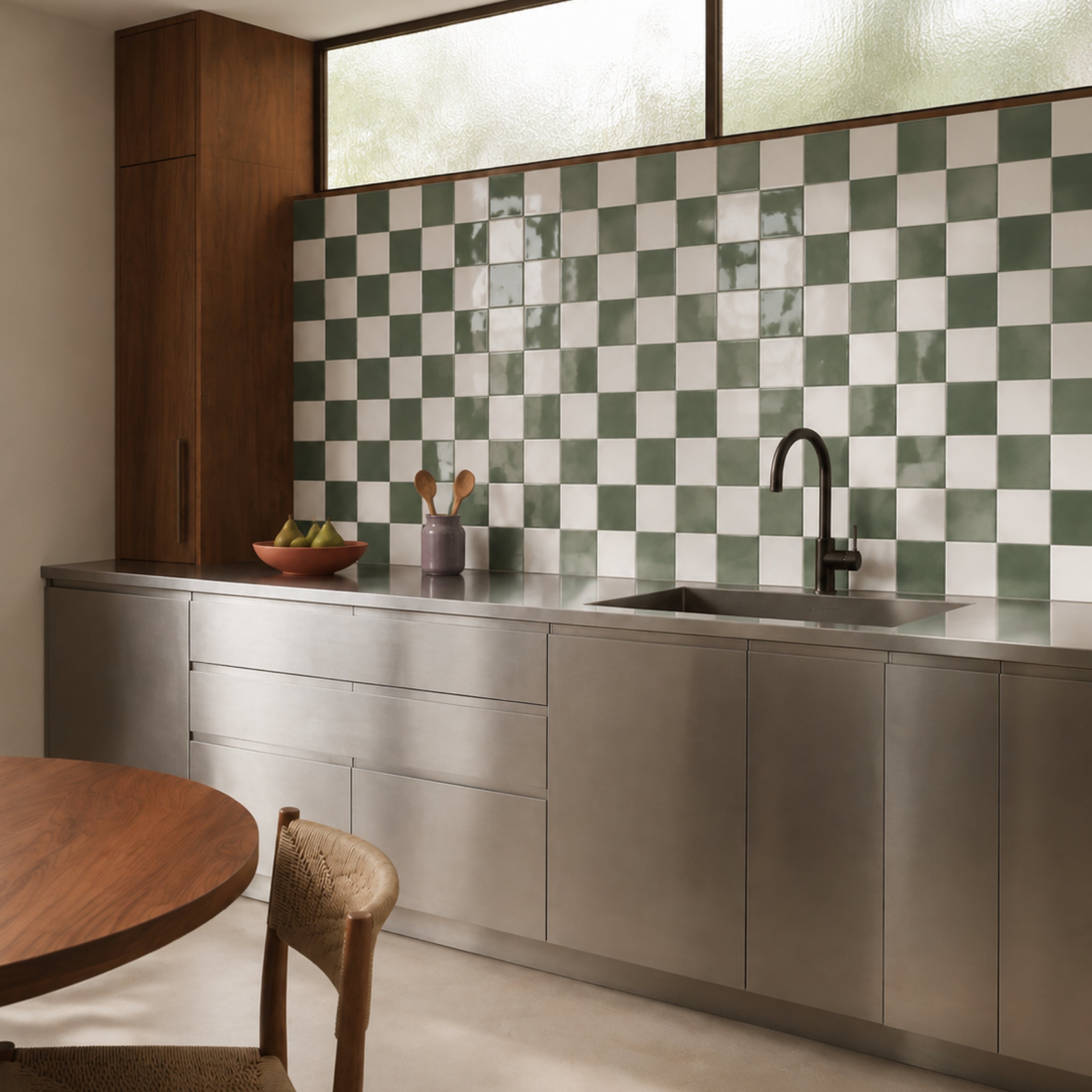 Green & White Checkerboard