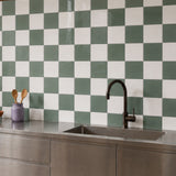 Green & White Checkerboard