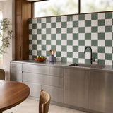 Green & White Checkerboard