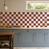 Brick Red & White Checkerboard