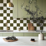 Olive Green Square Grid