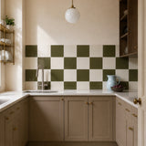 Olive Green Square Grid