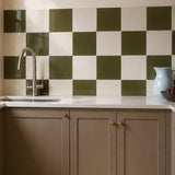 Olive Green Square Grid