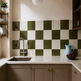 Olive Green Square Grid
