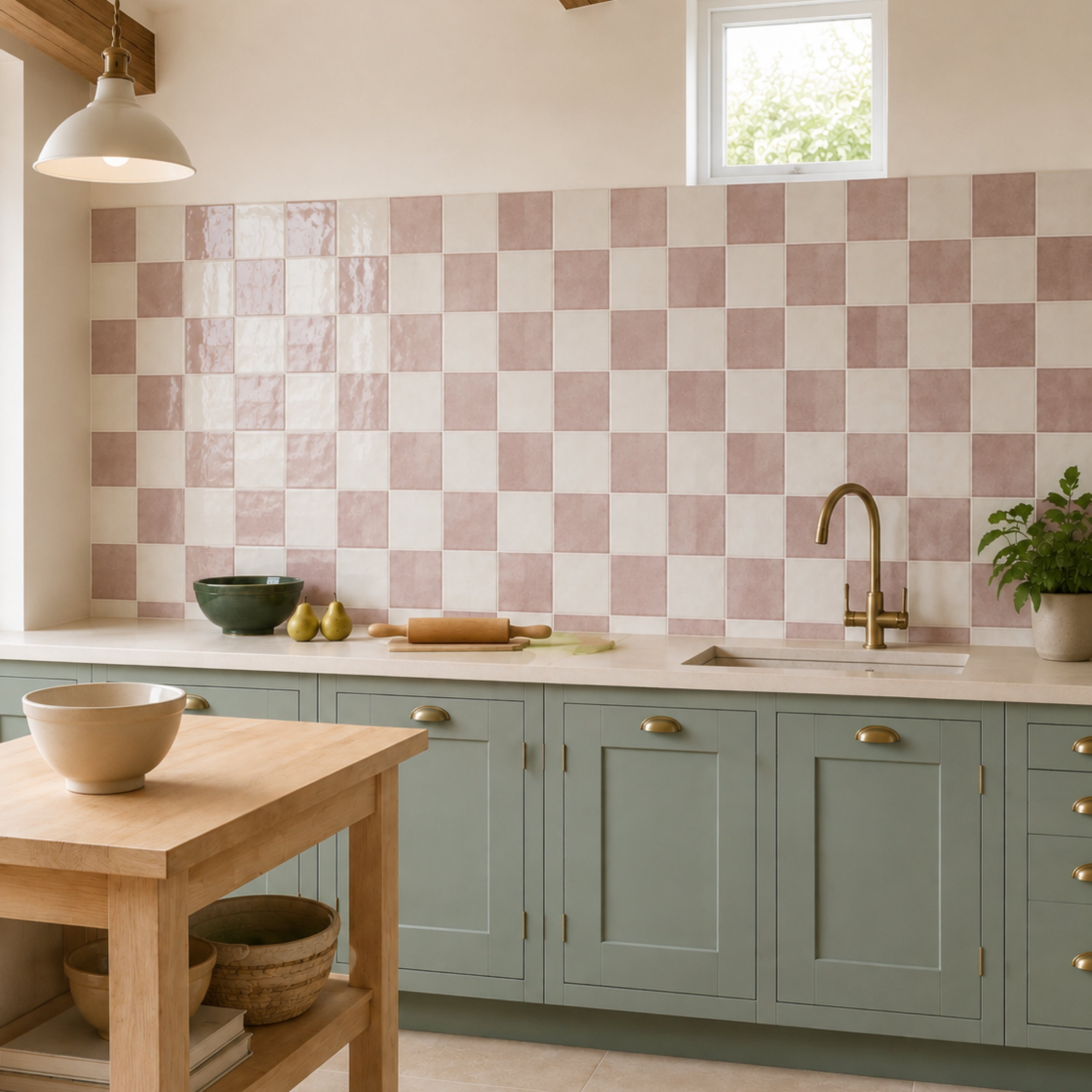 Dusty Rose Checkerboard
