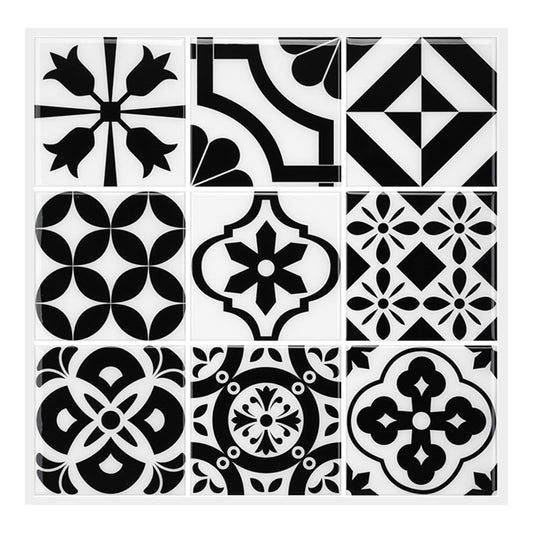 MT1106 - Baroque Decals Peel And Stick Backsplash Tile , 12" x 12" Black Tile