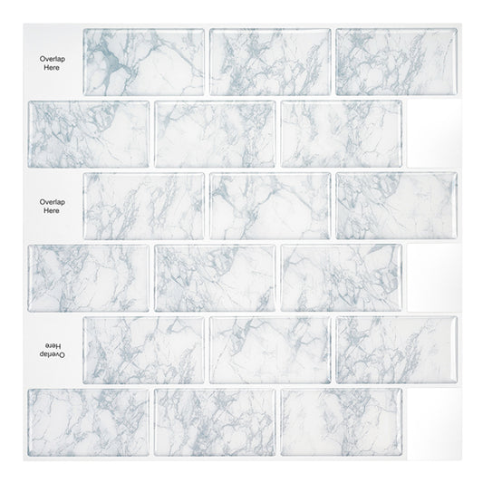 MT1014 - Subway Peel And Stick Backsplash Tile , 12" x 12" Marble Tile