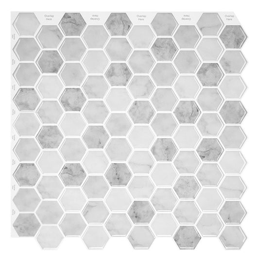 MT1185 - Regular hexagon Decals Peel And Stick Backsplash Tile , 12" x 12" Light blue Tile