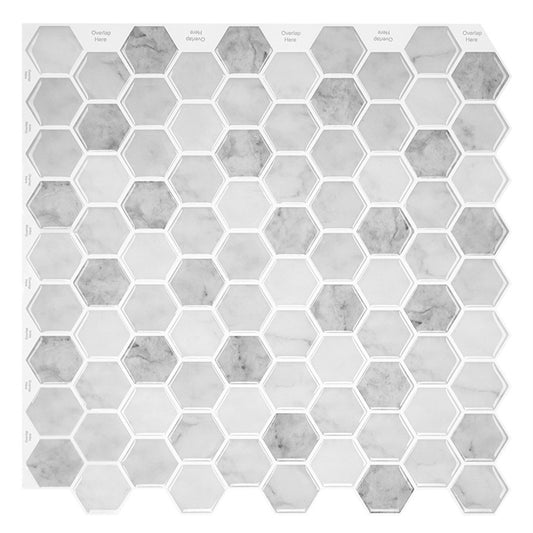 MT1185 - Regular hexagon Decals Peel And Stick Backsplash Tile , 12" x 12" Light blue Tile