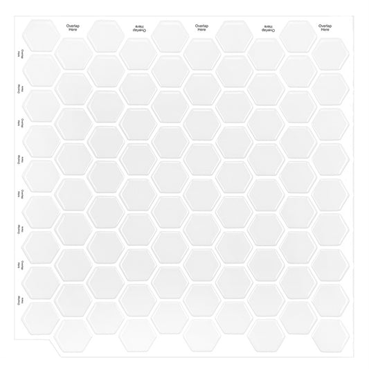 MT1143 - Regular hexagon Decals Peel And Stick Backsplash Tile , 12" x 12" White Tile