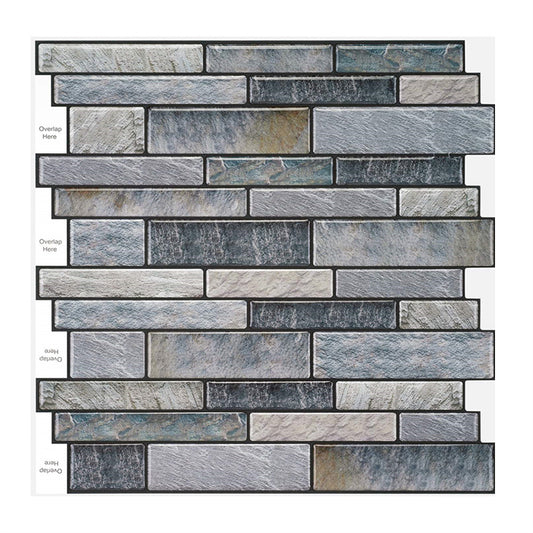 MT1174 - Oblong Walltiles Peel And Stick Backsplash Tile , 12" x 12" Marble Tile