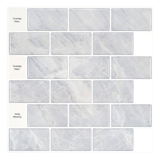 MT1027 - Subway Peel and Stick Backsplash Tile , 12" x 12" grey marble Tile